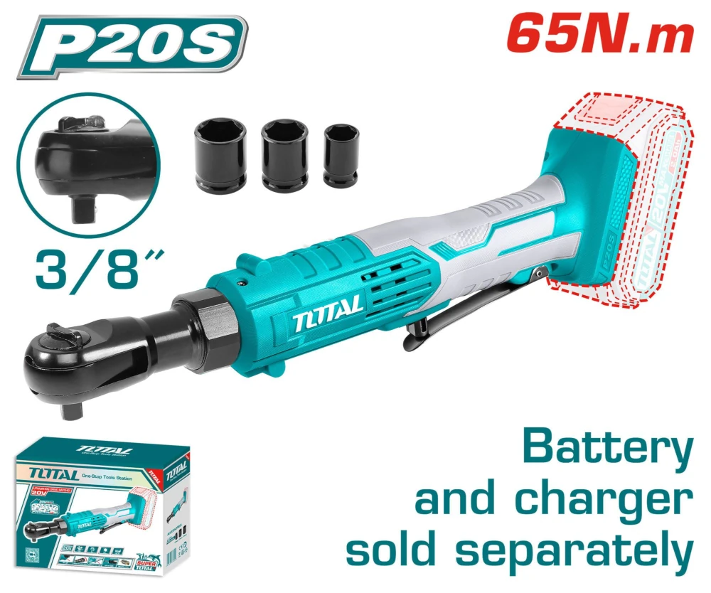 TOTAL 20V P20S Li-Ion 3/8" Cordless Drive Ratchet (TDRLI2060151) - Image 1